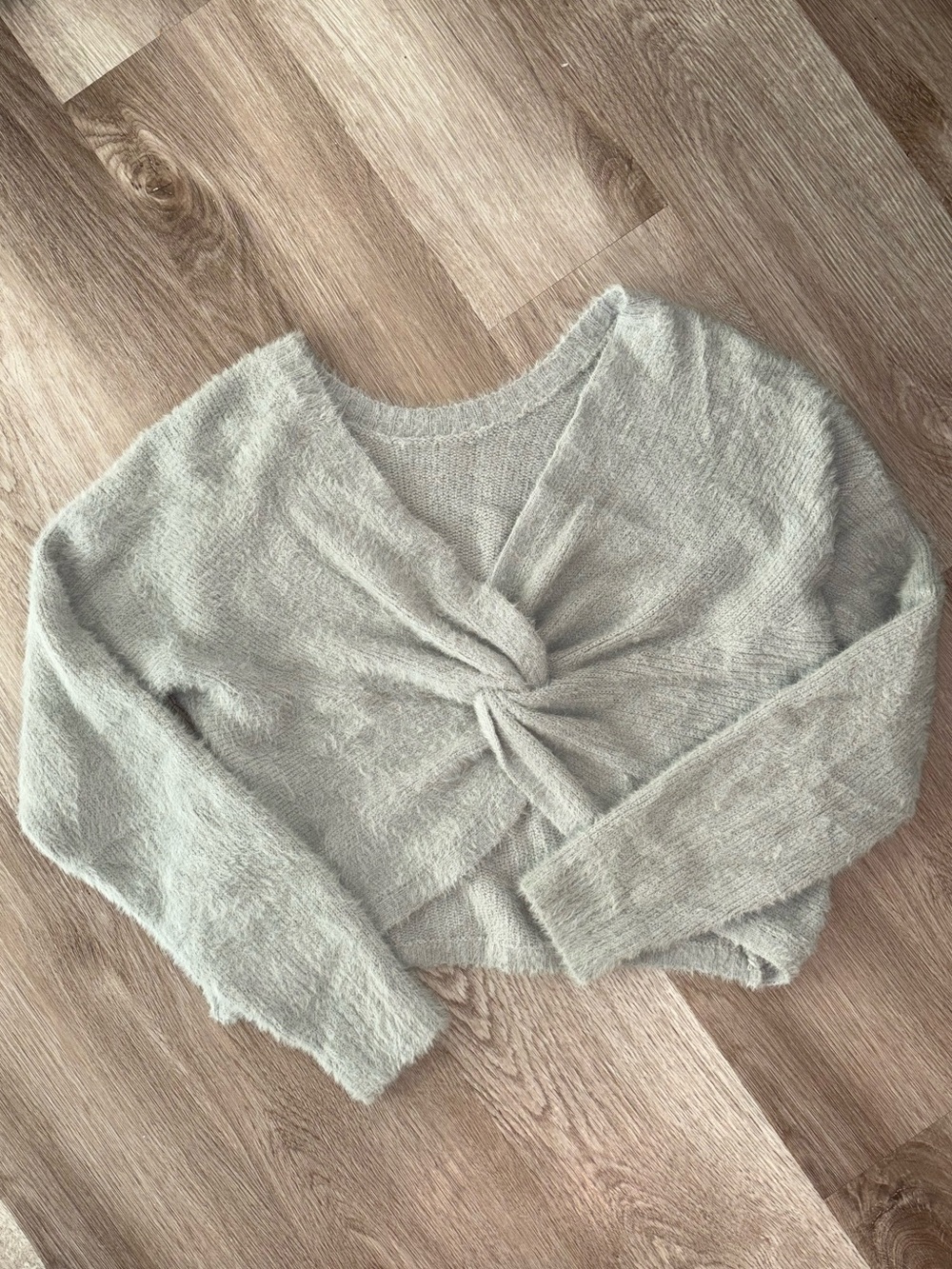 Hollister Soft Fuzzy Knit Sweater - Light Gray